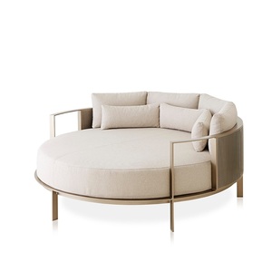 Canapé-lit rond en alliage d'aluminium haut <span class=keywords><strong>de</strong></span> gamme, mobilier d'extérieur <span class=keywords><strong>de</strong></span> luxe léger, chaise <span class=keywords><strong>de</strong></span> <span class=keywords><strong>plage</strong></span> créative et mobile pour villa et piscine - Product Image 6