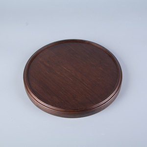 Bamboo and wood tray, Japanese cake and pizza plate, round fruit plate, Nordic style household <b>teacup</b> and tableware holder, - Product Image 3