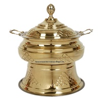 Chauffe-plat indien en laiton, vente en gros, Buffet rond, chauffe-plat en métal, pour les fêtes, les hôtels et les événements