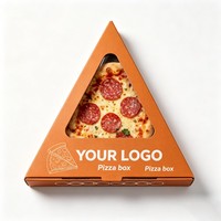 Scatola Triangolare per Fette di Pizza Personalizzata all'Ingrosso, Confezione Alimentare in Carta Usa e Getta con Finestra Trasparente