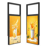Pantalla de Menú Ultrafina de Doble Cara, 65 Pulgadas, Alto Brillo, 3000 Nits, Señalización Digital Colgante para Tiendas, Exhibición en Ventanas