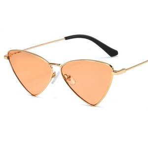 Gafas de Sol Vintage Pequeñas para Mujer, Montura Metálica Triangular, Estilo Ojo de Gato - Product Image 2