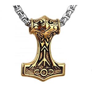 Stile Vintage Custom in metallo da uomo con martello vyking Amulet Mjolnir collane pendenti gioielli - Product Image 4