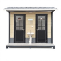 Toilettes publiques préfabriquées écologiques tout-en-un pour zones scéniques, avec plaque métallique gravée, pour parcs