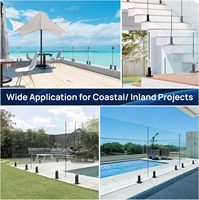 Supports de garde-corps modernes en acier inoxydable robuste pour clôture de piscine en verre sans cadre, résistants à la rouille