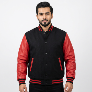 High Quality <b>Men's</b> Baseball Varsity Jacket for Winter Woolen Embroidered Coated Front Logo College jacket for <b>men</b> - Product Image 1