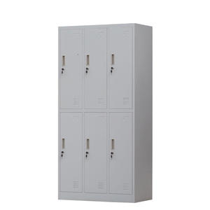 Kích Thước Tùy Chỉnh Và Colour 6-Cửa Thép <span class=keywords><strong>Locker</strong></span> Từ Lạc Dương Trung Quốc Với Key Khóa Sắt Kệ Quần Áo Móc Áo Và Nhỏ Gương - Product Image 3