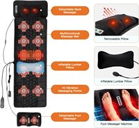 Coussin de massage vibrant électrique Shiatsu avec airbag et 10 modes, portable pour le cou, la taille et le dos, pour lit, canapé ou fauteuil inclinable