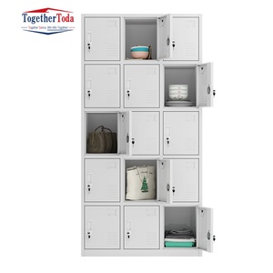 Estructura Desmontable Moderna y Ecológica con Recubrimiento en Polvo, Armario de Almacenamiento de Acero Laminado en Frío de 15 Puertas con Cerradura para Oficina o Apartamento - Product Image 2