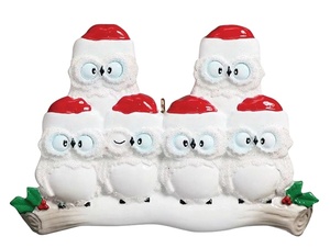 Déco de noël <span class=keywords><strong>personnalisé</strong></span> hibou <span class=keywords><strong>famille</strong></span> ornements de noël <span class=keywords><strong>personnalisé</strong></span> résine décor de maison suspendu ornement d'arbre de noël - Product Image 5