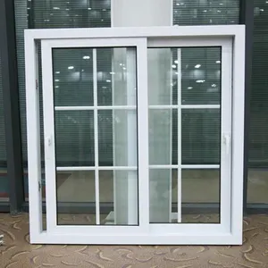 Fenêtres PVC personnalisées Fenêtres coulissantes en verre double avec gril Design à vendre