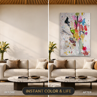 Peinture à l'huile abstraite expressionniste moderne sur toile texturée, grande taille, sans cadre, vente en gros de tableaux et d'art mural pour salon
