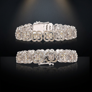 Bracelet moderne de luxe en argent sterling 925 avec diamants CVD cultivés en laboratoire de 7-8 carats, couleur EF, clarté VVS-VS, provenant d'un fabricant indien - Product Image 1