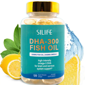 Supplément de gel doux d'huile de poisson de qualité supérieure d'acides gras oméga-3 sans OGM OEM comprenant EPA, DHA DPA pour femmes et hommes huile de poisson - Product Image 1