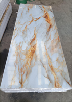 Panneau mural en PVC avec revêtement UV, panneau décoratif brillant, imperméable, ignifuge, revêtement mural intérieur pour hôtel, projet commercial