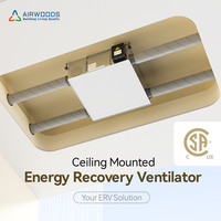 Système de ventilation équilibrée HRV à 10 vitesses, monté au plafond, avec direction d'air d'admission et d'évacuation, dégivrage automatique, toutes saisons, économie d'énergie