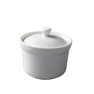 4英寸圆形碗带盖陶瓷汤蒸汽餐厅婴儿食品炖锅最佳汤锅陶瓷烹饪炖锅