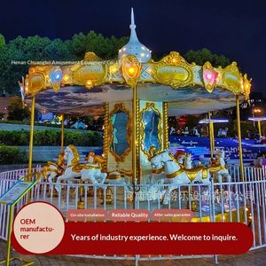 Nouveau Grand Carrousel Électrique de Luxe Scénique pour Enfants, Équipement d'Attraction Extérieur en FRP et Acier pour Parc - Product Image 2