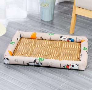 Anti-Rutsch-Haustier bett aus Bambus, quadratischer Sommer-Cold-Pad-Hund mit festem Muster, verpackt in Pappkarton - Product Image 5