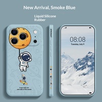 Coques de téléphone portable en silicone liquide antichoc ultra-fines et souples pour iPhone 17 Pro Max, design astronaute de dessin animé, finition peinte