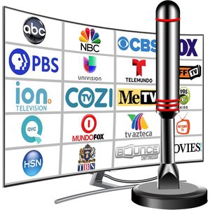 Antenne <span class=keywords><strong>TV</strong></span> numérique HD intelligente d'intérieur 2025 avec base magnétique puissante, réception à 360°, gain élevé, 180 chaînes, longueur de câble 3M - Product Image 1