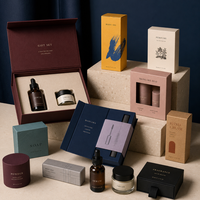 Boîtes cadeaux magnétiques étanches pour soins de la peau, emballage rigide en papier personnalisé avec gaufrage pour sérum, crème, mascara, parfum, marque privée