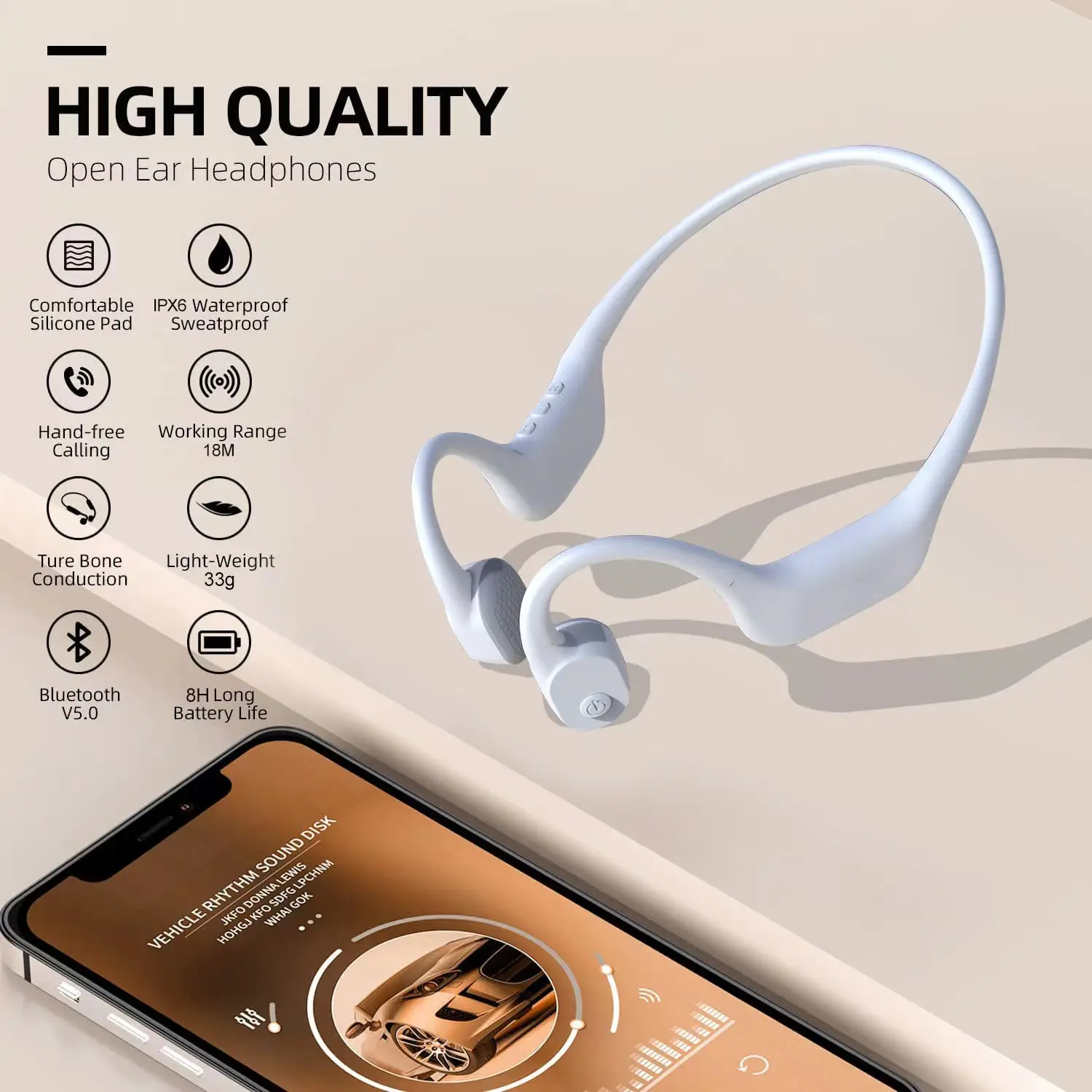 Private Mold M1 Mobile Phone Accessories Waterproof Bluetooth Wireless Speaker Earbuds Open Ear Bone Conduction Headphones