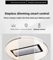 Ventilateur de plafond moderne minimaliste sans pales DC avec télécommande, en acrylique, lumière LED à spectre complet, fonctionnement silencieux, protection des yeux