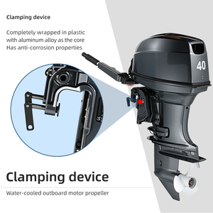 Moteurs marins à essence compatibles avec les bateaux, grande puissance, 703 cm3, 40 CV, 2 temps, démarrage par moteur - Product Image 2