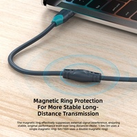 Conductor Mt-U3, Núcleo 28Awg*2+26 # Cable USB AM/AM USB-A/M con Anillo Magnético de 24 Hilos Tejidos