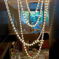 Lustre créatif en perles de verre pour salon, escalier, hôtel, duplex, éclairage longue suspension
