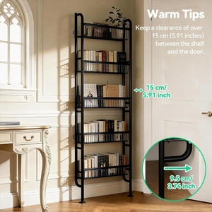 Étagère à 5 niveaux en métal étroit <span class=keywords><strong>de</strong></span> 17,5 pouces <span class=keywords><strong>de</strong></span> large pour l'organisation derrière la porte, bibliothèque étroite, étagère à épices pour <span class=keywords><strong>cuisine</strong></span>, garde-manger, salle <span class=keywords><strong>de</strong></span> bain, placard, buanderie - Product Image 4