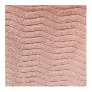 Kumaşlar üretimi özelleştirilmiş Polyester pembe kürk şerit kesim kazık Faux tavşan kürk giysi kumaşı Hometextiles