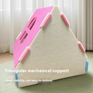 Badoamine ekstra büyük doğal uzay kapalı kedi evi yüksek görünümlü evrensel dört mevsim Pet yuva çevre dostu kedi mağara - Product Image 4