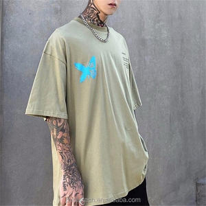 Streetwear surdimensionné et lourd 100% coton personnalisé DTG impression graphique hip hop t-shirt pour hommes - Product Image 4