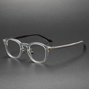 <span class=keywords><strong>Harry</strong></span> Fashion Lunettes de vue en métal anti-lumière bleue Lunettes de vue en métal avec monture polygonale à ressort Lunettes de vue miroir plat - Product Image 2