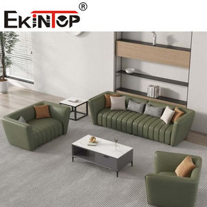 Sofa Resepsi Ekintop Laris Manis, Sofa Kantor Modern Tahan Lama, Set Furnitur Sofa Kulit 3 Dudukan - Product Image 6