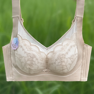 Soutien-gorge en dentelle florale pour femmes, confortable, respirant, en modal, sans armatures, bonnet 3/4, fin, pour poitrine généreuse, <span class=keywords><strong>seins</strong></span> volumineux, soyeux et sexy - Product Image 6