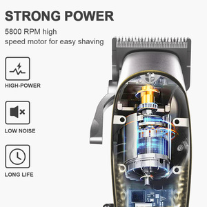 เครื่องตัดผมไฟฟ้าไร้สาย Dsp Professional ใบมีดสแตนเลส 5800 รอบต่อนาที แบตเตอรี่ใช้งานได้ยาวนาน สำหรับใช้ในบ้านและร้านเสริมสวย - Product Image 4
