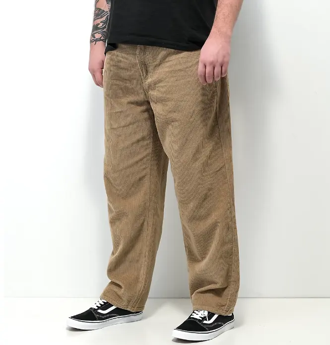 Осенние свободные прямые вельветовые мужские брюки на заказ модные мягкие брюки для мужчин