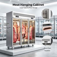 Équipement de réfrigération pour supermarchés : Vitrine à viande suspendue, Vitrine de maturation à froid pour bœuf, Vitrine réfrigérée pour la maturation à froid des steaks, Armoire de marinade pour viande