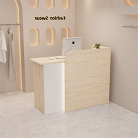 Comptoir d'Accueil Moderne pour Magasin de Vêtements pour Femmes, Petit Bar d'Angle en Bois pour Salon de Beauté, Bureau d'Accueil pour Magasin de Vêtements pour Enfants