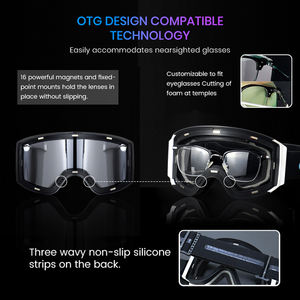 نظارات تزلج مغناطيسية بحماية من الأشعة فوق البنفسجية UV400، نظارات أمان للتزلج على الجليد بعدسات مستقطبة عاكسة، نظارات رياضية للثلج بشعار مخصص - Product Image 5