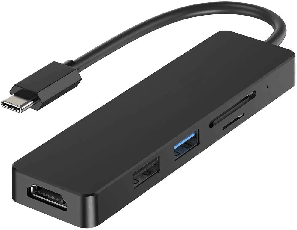 Type C USB C Hub , 5 in 1 USB-C to HDR Output, SD+MicroSD Card Reader USB 3.0