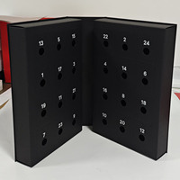 Boîte cadeau de luxe à double porte, personnalisée, vide, pour calendrier de l'avent de Noël avec 24 compartiments pour biscuits, finition mate et gaufrage