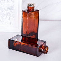 Bouteille en verre vide pour diffuseur de parfum de maison brun ambré avec bouchon 150 ml 150 ml Bouteilles pour diffuseur d'huile essentielle de parfum d'arôme