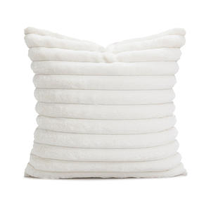 <span class=keywords><strong>Funda</strong></span> de Almohada Cuadrada Nórdica de Terciopelo de Conejo a Rayas para Oficina, Hogar y Sofá, para Otoño e Invierno - Product Image 5