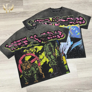 גברים גרפי מותאם אישית גדול dtg מודפס חולצות כותנה ג 'רסי כותנה עבה צווארון עבה וגודל וינטג' חתכו חולצות - Product Image 2