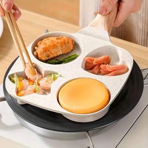 กระทะหินไมแฟนแบบสี่หลุม ไม่ติดกระทะ รูปทรงสี่เหลี่ยมผืนผ้า สำหรับทำอาหารเช้าและไข่เบอร์เกอร์ - Product Image 5