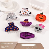 Nouvelle Arrivée Pince à Cheveux Thème Halloween Citrouille Crâne Araignée Chapeau de Sorcière Pince Requin Fantaisie pour Femme Fête